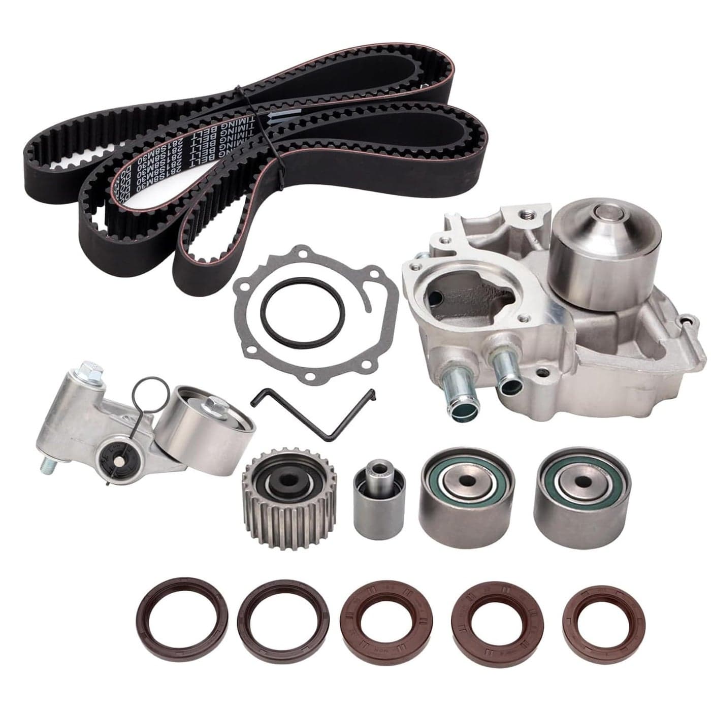 AUCERAMIC TKF004 Timing Belt Kit with Water Pump Fit for Subaru Impreza Wrx Sti Forester Legacy Outback 20L 25L Turbo H4 DOHC ReplaceTCKWP328