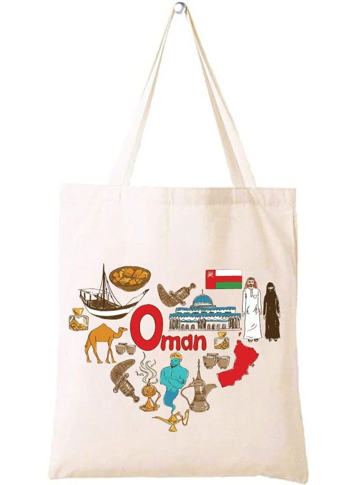 Oman National Day Cotton Tote Bag - A Reusable and Eco-Friendly Way to Show Your Omani Spirit