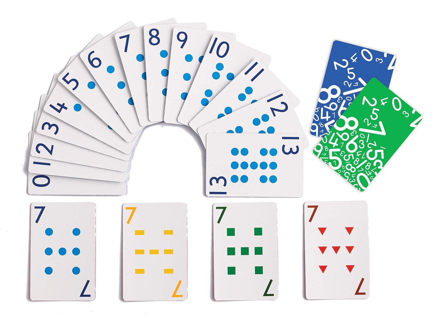 edxeducation School Friendly Playing Cards In Home Learning Game Set of 8 Decks 448 Cards Multicolored Patterned Cards Numbered 013 Teach Counting and Probability