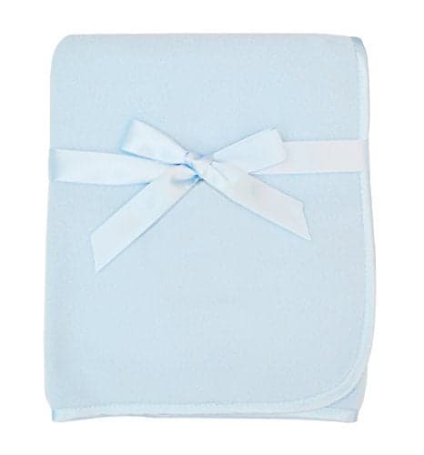 TL Care Fleece Blanket with Silk-Like Satin Trim, Soft, Warm & Cozy, Blue, 30" x 30" for Boys and Girls, Perfect for Baby Carrier, Stroller, Travel and Gifting