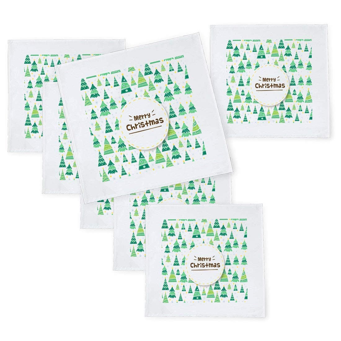 Khakee 6 Pcs Christmas Theme Tafta Silk Table Napkins 10x 10 for Xmas Decoration Christmas OrnamentsChristmas Gift npxmas19P