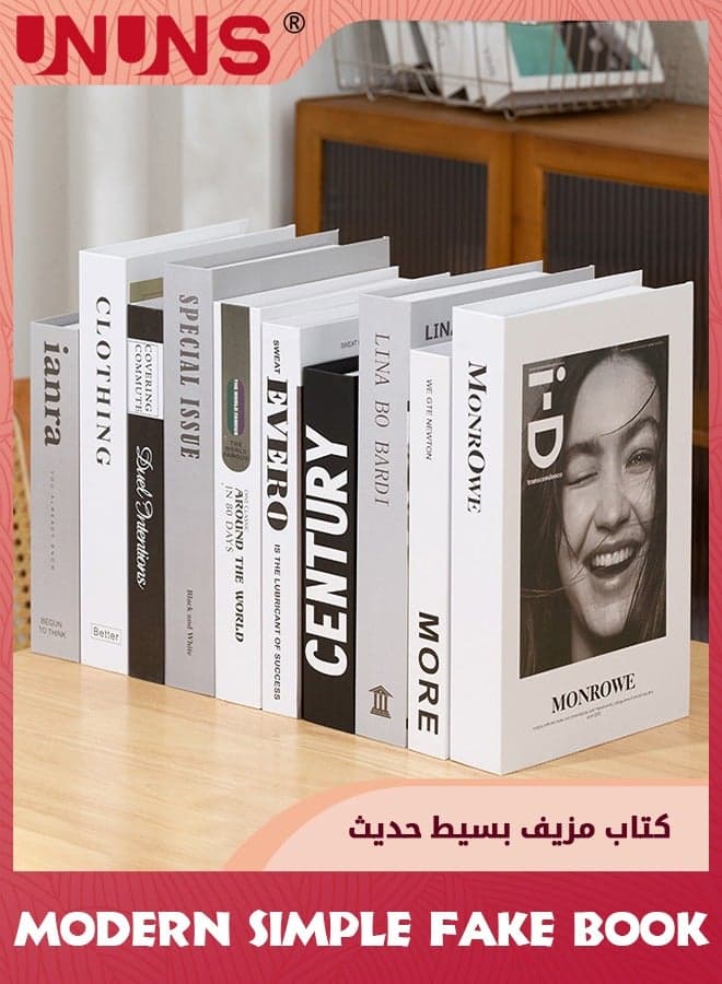 10 PCS Faux Books for Decoration,Designer Luxury Modern Fake Decorative Books for Home Bookshelf Decor Coffee Table Stacked Books,Shelves Living Room Decorative Objects Entry Decor