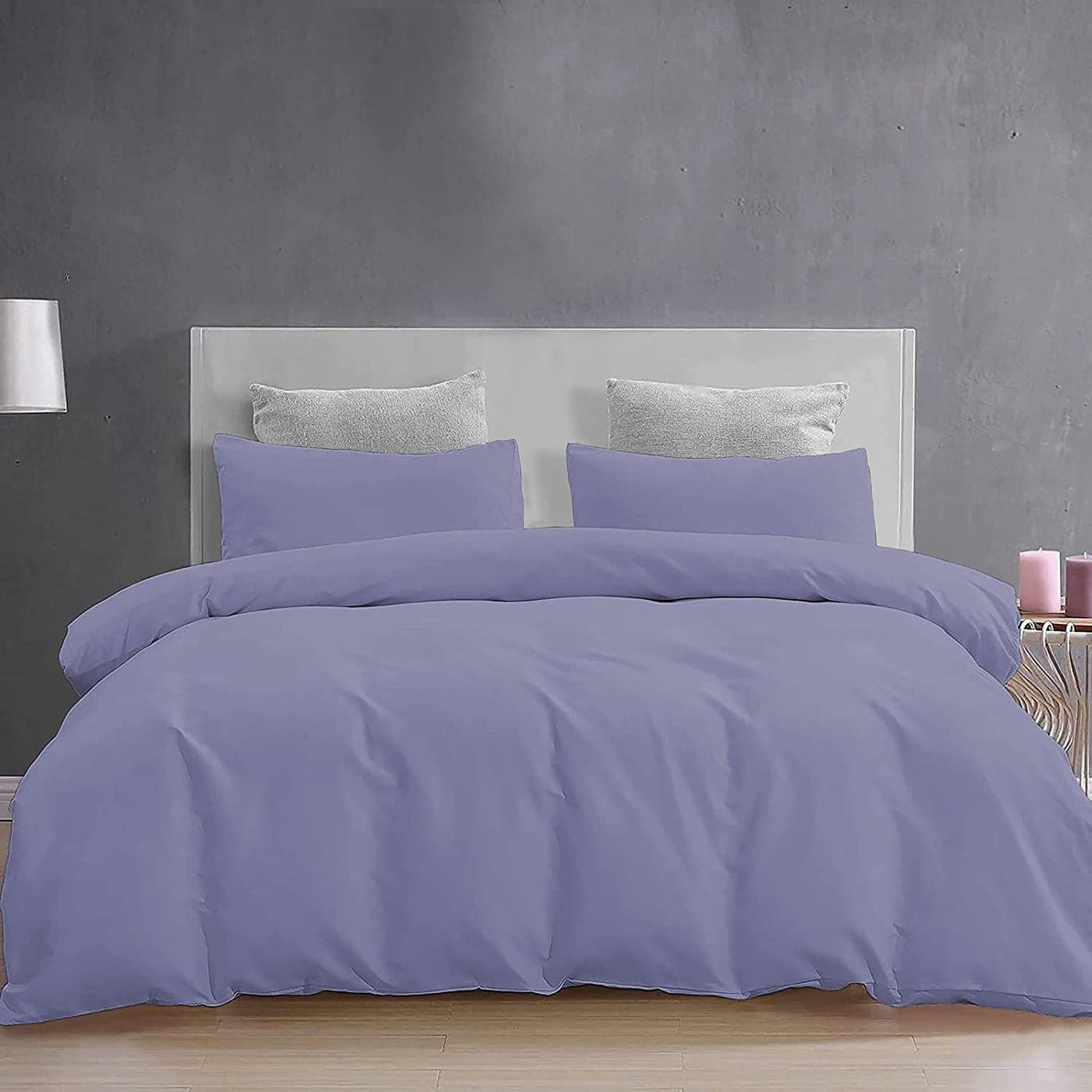 ATK8 BEDDING 3 Pieces Queen Size Duvet Cover Set 100 Brushed Microfiber with Zipper Closure Duvet Cover 91X91 Inches and 2 Pillow Cover 18X28 Inches Queen Bed SizeMedium Blue