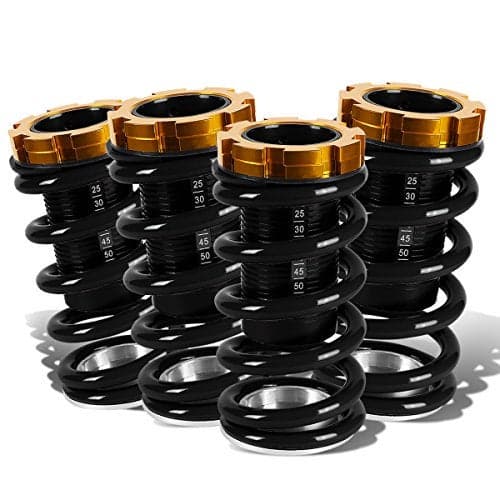 DNA MOTORING Coilover Suspension Kit Sleeves Compatible with 88-00 Civic / 93-97 Civic Del Sol / 88-91 CRX / 90-01 Integra, COIL-HC88-T33-BK