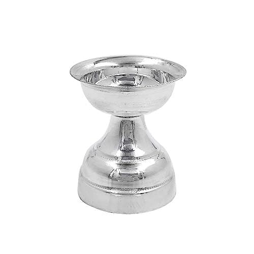 MAA SILVER Pure Silver Diya with Round Shape & Mirror Finish Perfect for Gifting and Everyday Pooja Use (925 Purity)(20 Grams Silver)