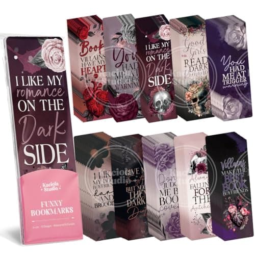 KACIOLA STUDIO 100PCS Bookmarks for Women, Black Romance Theme Paper Bookmarks Bulk 6" x 2" Cute Book Marks for Reading Booklovers Students Schools Gifts (Black Romance)