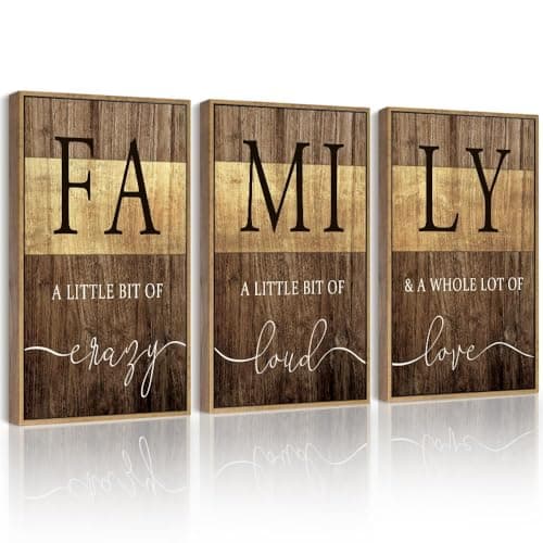 Drsoum Home Family Wall Decor Farmhouse Sign Wall Hanging Decor Rustic Netural Quotes Prints Artwork for Home Dining Room Kitchen 11x14in Natural Framed