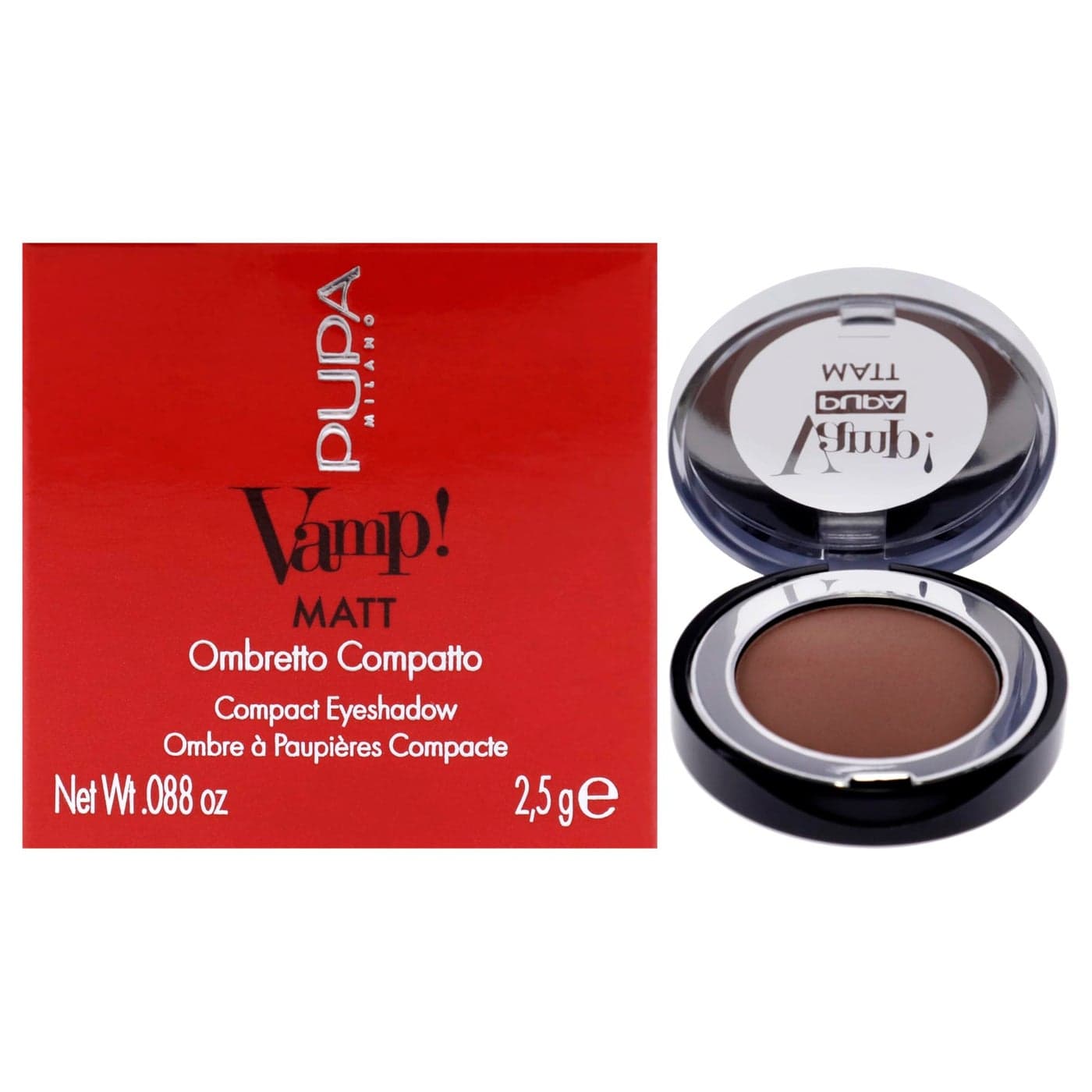 Pupa Milano Vamp Matt Compact Eyeshadow 040 Warm Nude Matte Smooth Blendable Compact Shadow Stunning Colorful Pigmented Shade ParabenFree for Sensitive Skin 0088 oz