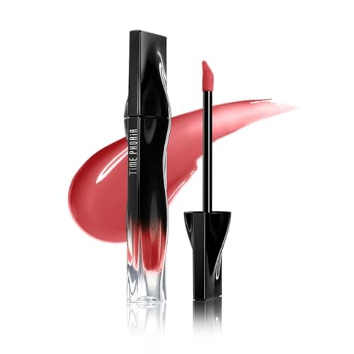 TIMEPHORIA Stellar Dust Lip Stain 002 Gemini TransferProof Smudgeproof Lip Gloss Light Coral Pink Tinted Glossy Finish HighPigment Vibrant Hydrating Lightweight LongLasting Lip Makeup for Women