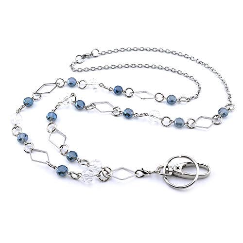 LUXIANDA Badge Lanyards ID Necklaces ID Badge Holder hold ID card and keys for OL fashionable and beautiful, Stainless steel chain