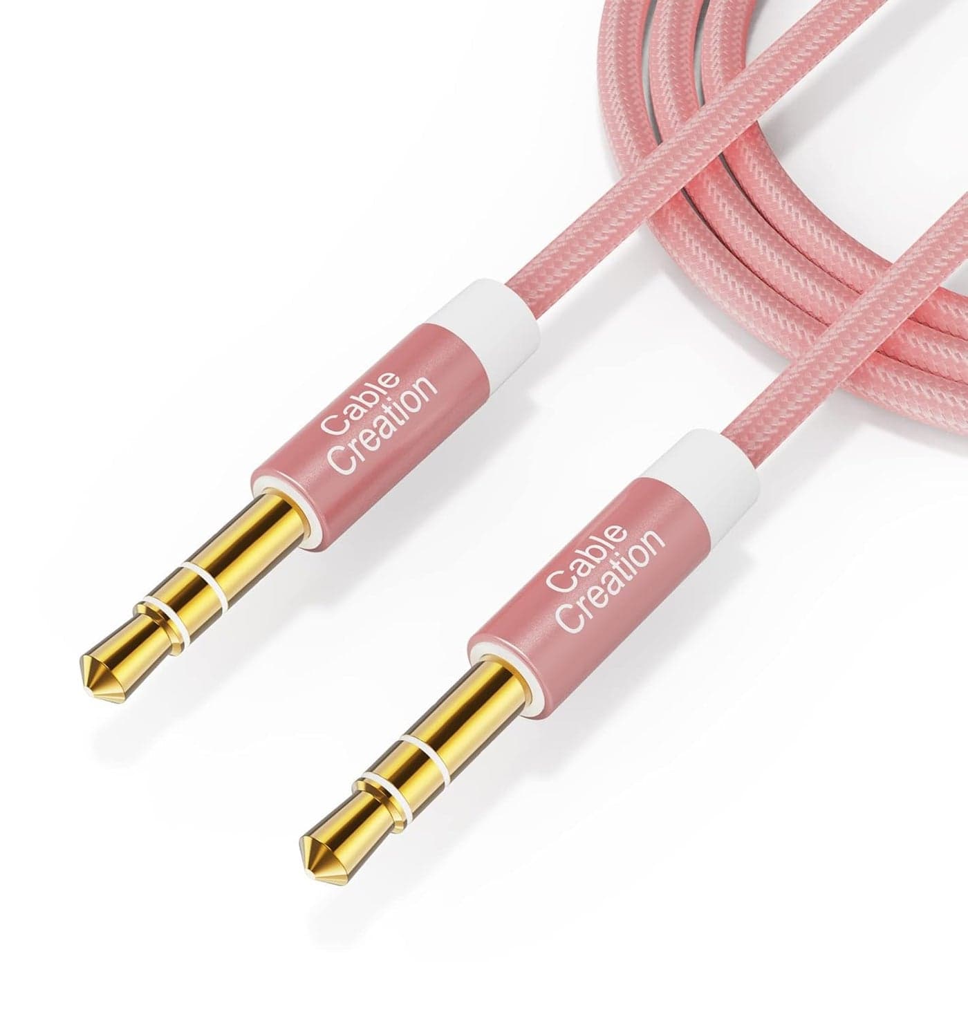 CableCreation Aux Cable(3FT/0.9M), Audio Cable Male to Male, Auxiliary Cable for Headphones, Phones, iPads, 2018 Mac mini, Home/Car Stereos & More, Pink