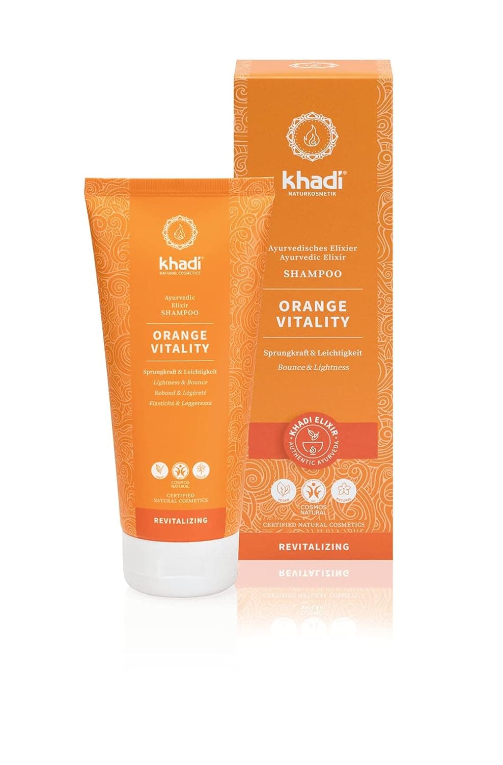 KHADI ORANGE VITALITY Ayurvedic shampoo 100 natural silicone sulfatefree volume bounce for your hair revitalizes dull oily hair definition for curls vegan hair care organic beauty 67oz