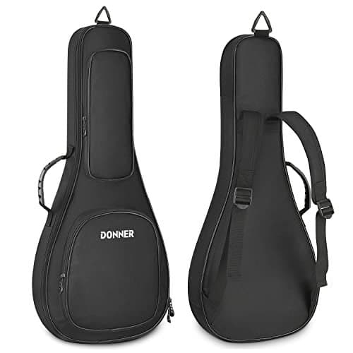 Donner 28 Inch Mandolin Case, 0.5 Inch Padded Sponge 600D Thick Ripstop Waterproof Nylon Soft Gig Bag with Two-Way Sturdy Metal Zippers and Back Hanger Loop, Fit A & F Style Mandolin