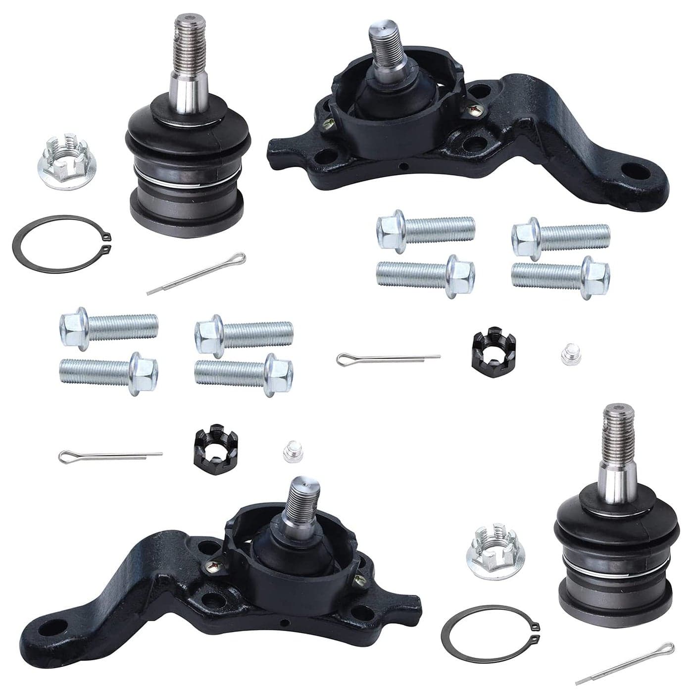 Detroit Axle Front 4pc Ball Joints for 0406 Toyota Tundra Sequoia 4 Upper Lower Ball Joints 2004 2005 2006 Replacement
