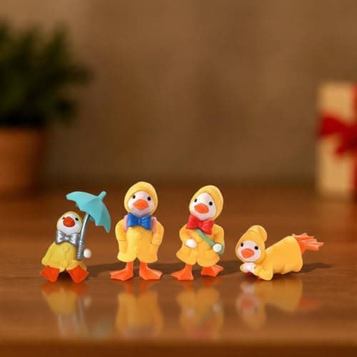 CraftVatika Cute Duck Miniature Figurines Showpiece | Duck Miniature Set Decoration Gifts for Home Decor, Car Dashboard Animals Figurine | Living Room, Office, Table