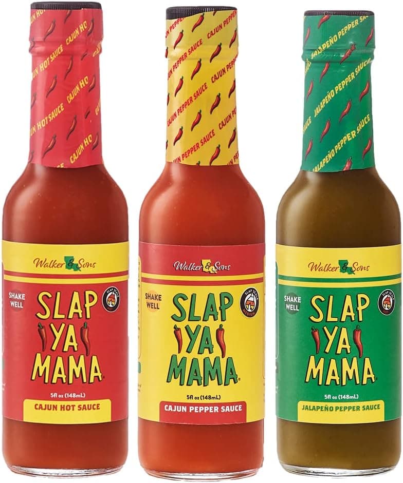 Slap Ya Mama Louisiana Style Hot Sauce Variety Pack - Cajun Hot, Cajun Pepper, Jalapeno Green - 5 oz Bottles, Pack of 3