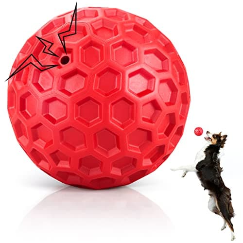 DISSKNIC Indestructible Squeaky Dog Balls for Aggressive Chewers, Interactive Dog Toys for Aggressive Chewers for Relieving Anxiety, Dog Chew Toy Balls for Small Medium Large Dogs, Outdoor Dog Toys