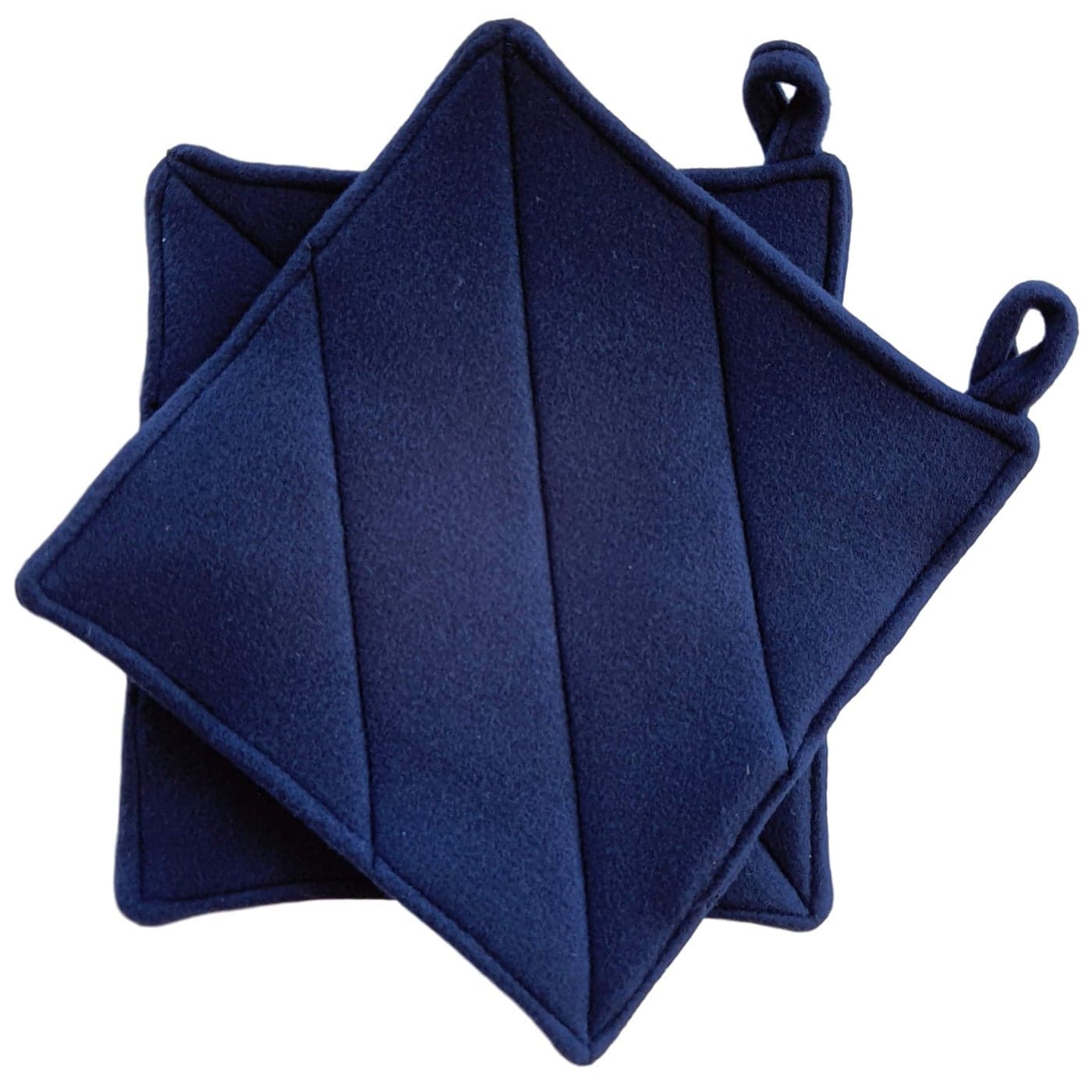 CUSHYSTORE Navy Blue Pot Holders Oven Pads Soft Fabric for Cooking Kitchen 775 2 Pack