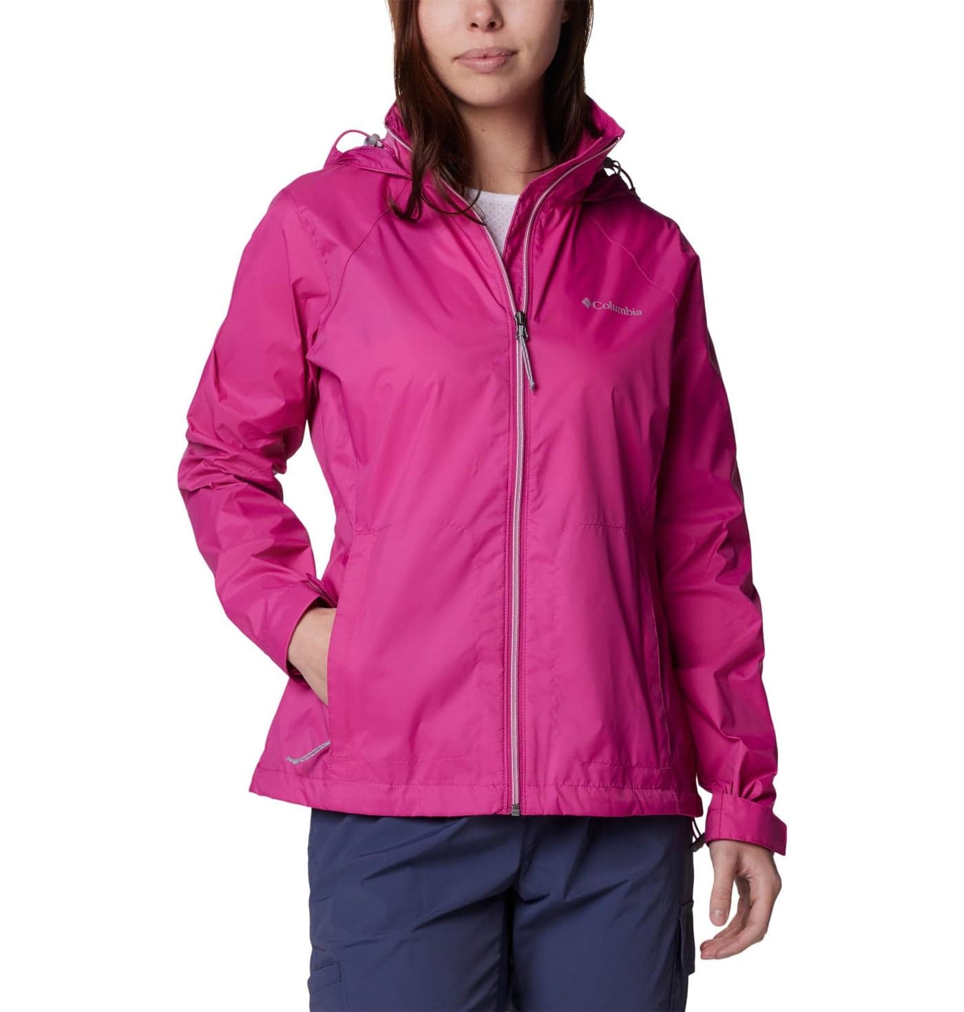 Columbia Womens Switchback IV Rain Jacket, Fuchsia, Large