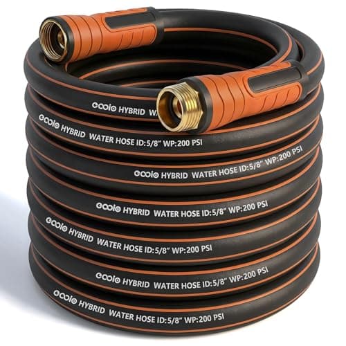 Garden Hose 50 ft x 58 Heavy Duty Water Hose Flexible and Durable Kink Resistant Lightweight Hybrid Hose Leakproof Yard Hose with Male to Female Fittings