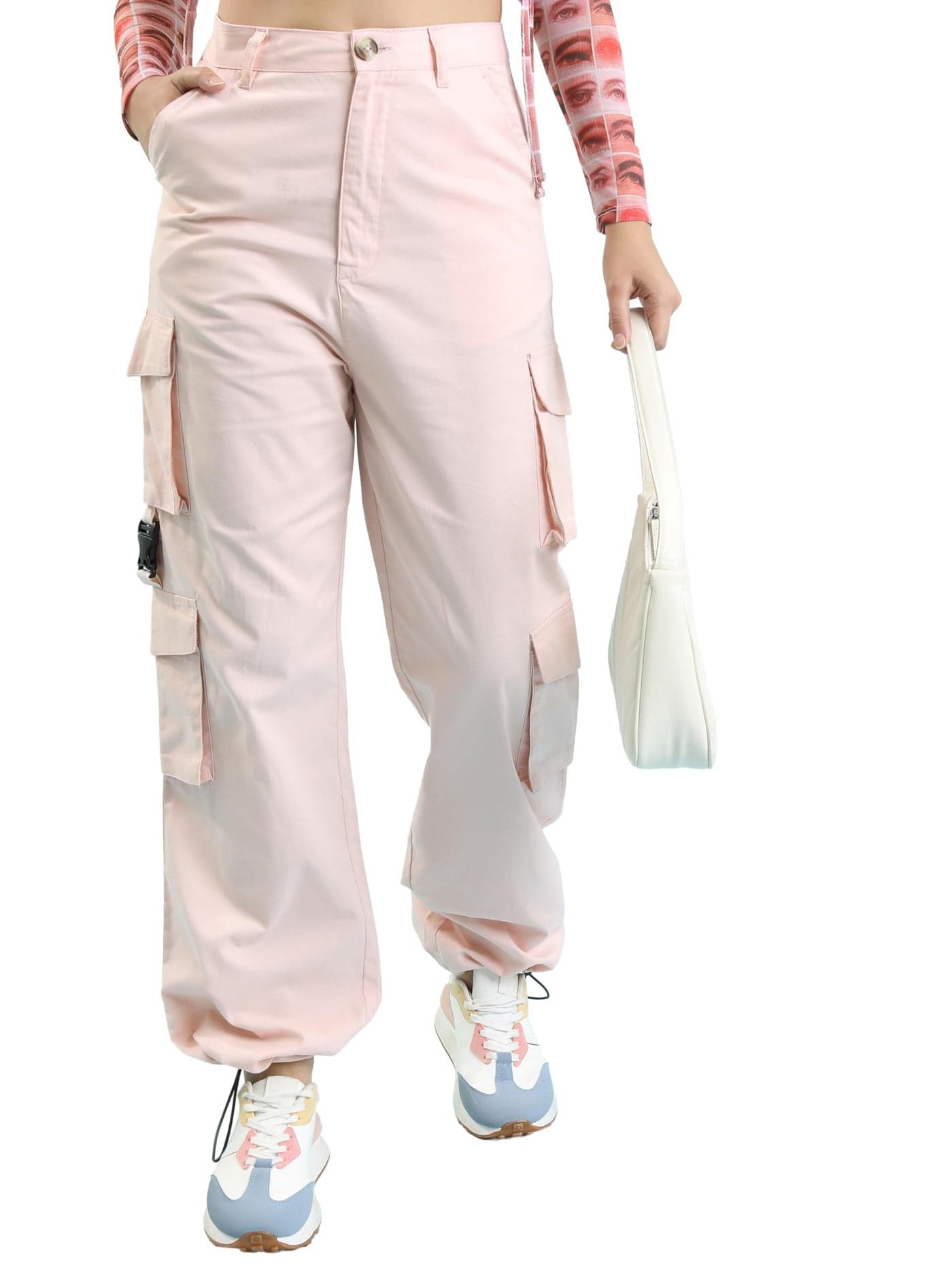 Tokyo Talkies Women Mid-Rise Cargos Trousers