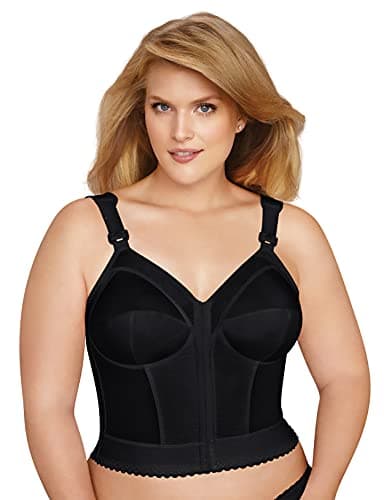 Exquisite Form womens Exquisite Form Fully Women's Front Close Longline Posture #5107530 Bra, Black, 44C US