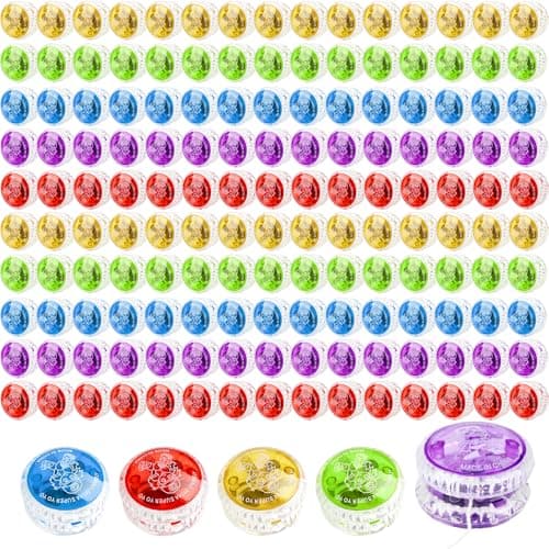 150 Pcs Colorful Light up Yo Yo Ball Bulk LED Responsive Ball Plastic Bearing Ball for Kids Beginner Birthday Classroom Bag Fillers Prizes Gifts 5 Colors