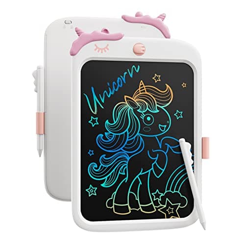 10 inch LCD Writing Tablet for Kids Unicorn Toys Gifts for Girls Aged 35 Toddler Girl Kids Educational Travel Toy Birthday Gift for 3 4 5 6 7 8 9 Year Old Girl White