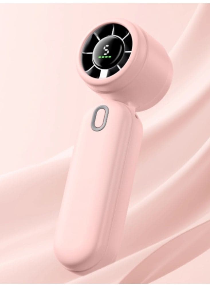 High Speed Turbo Handheld Small Fan Portable Ultra Long Endurance Outdoor Hanging Neck Folding Mini Cooling Device Yuanqi Powder