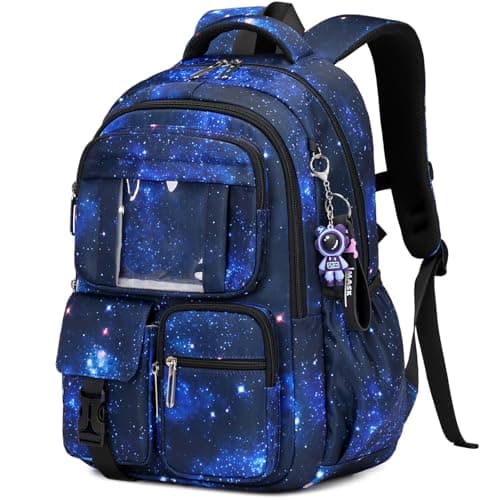 PIG PIG GIRL Kids Backpack for Girls Boys School Bags for Middle School Students Book Bag for Elementary Primary Kawaii Ita Backpack Galaxy Astronaut