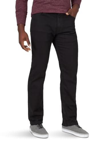 Wrangler Authentics Men's Classic 5-Pocket Regular Fit Jean, Black Flex, 32W X 34L