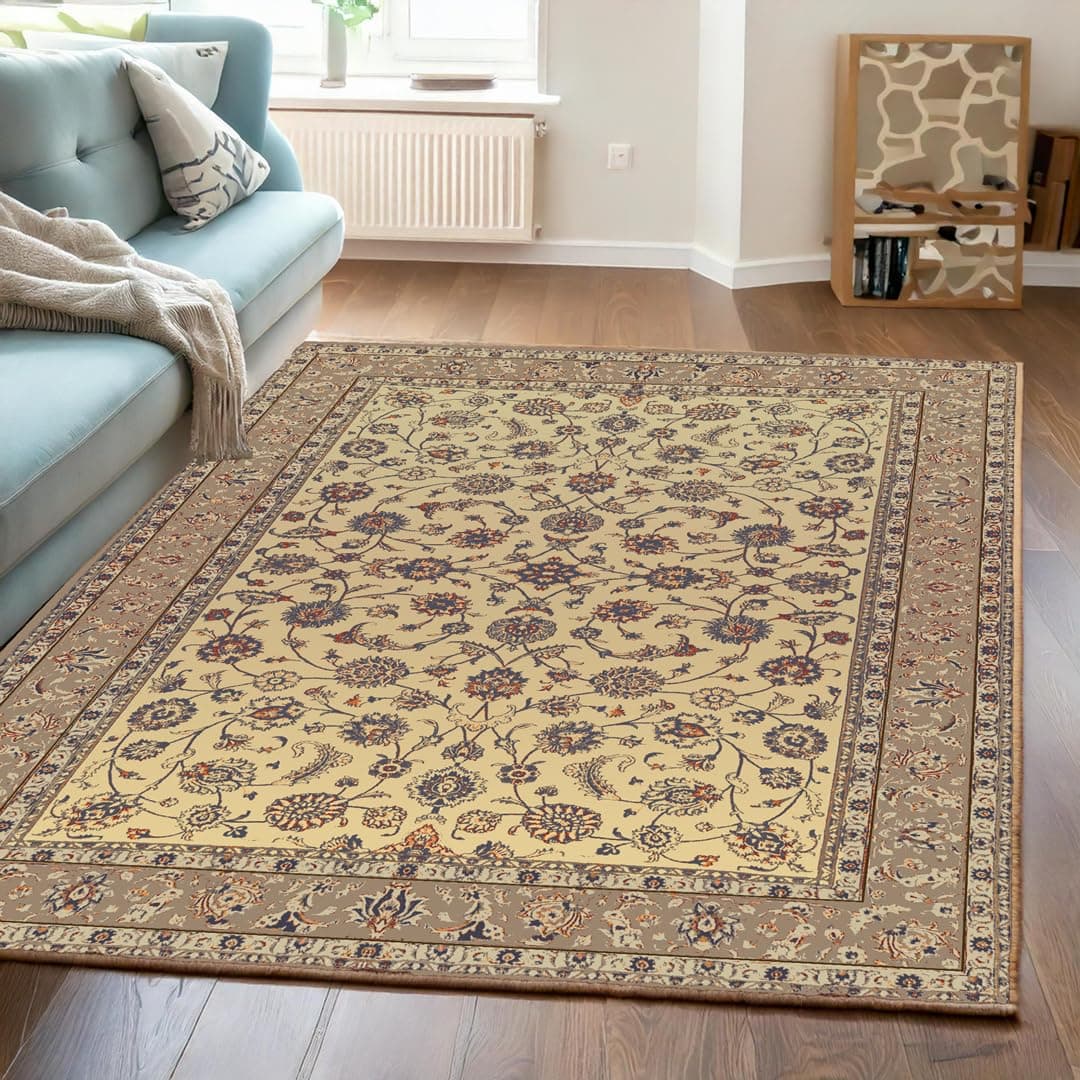 ishro home Premium 3D Printed Italian Carpets for Living RoomBedroomHome Waterproof and AntiSkid 3x5fts Mahal