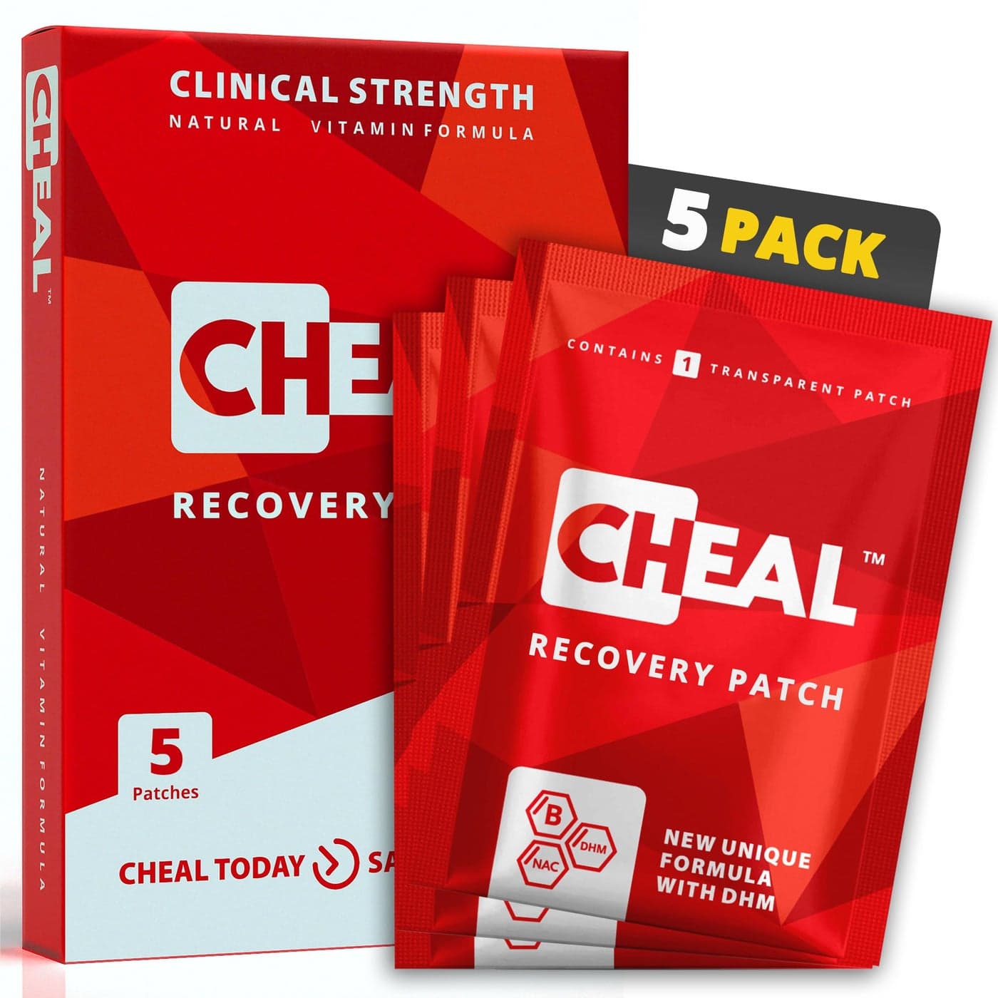 Recovery Patch 5 Pack Natural Replenishing Formula for Better Mornings Before Drinking Use