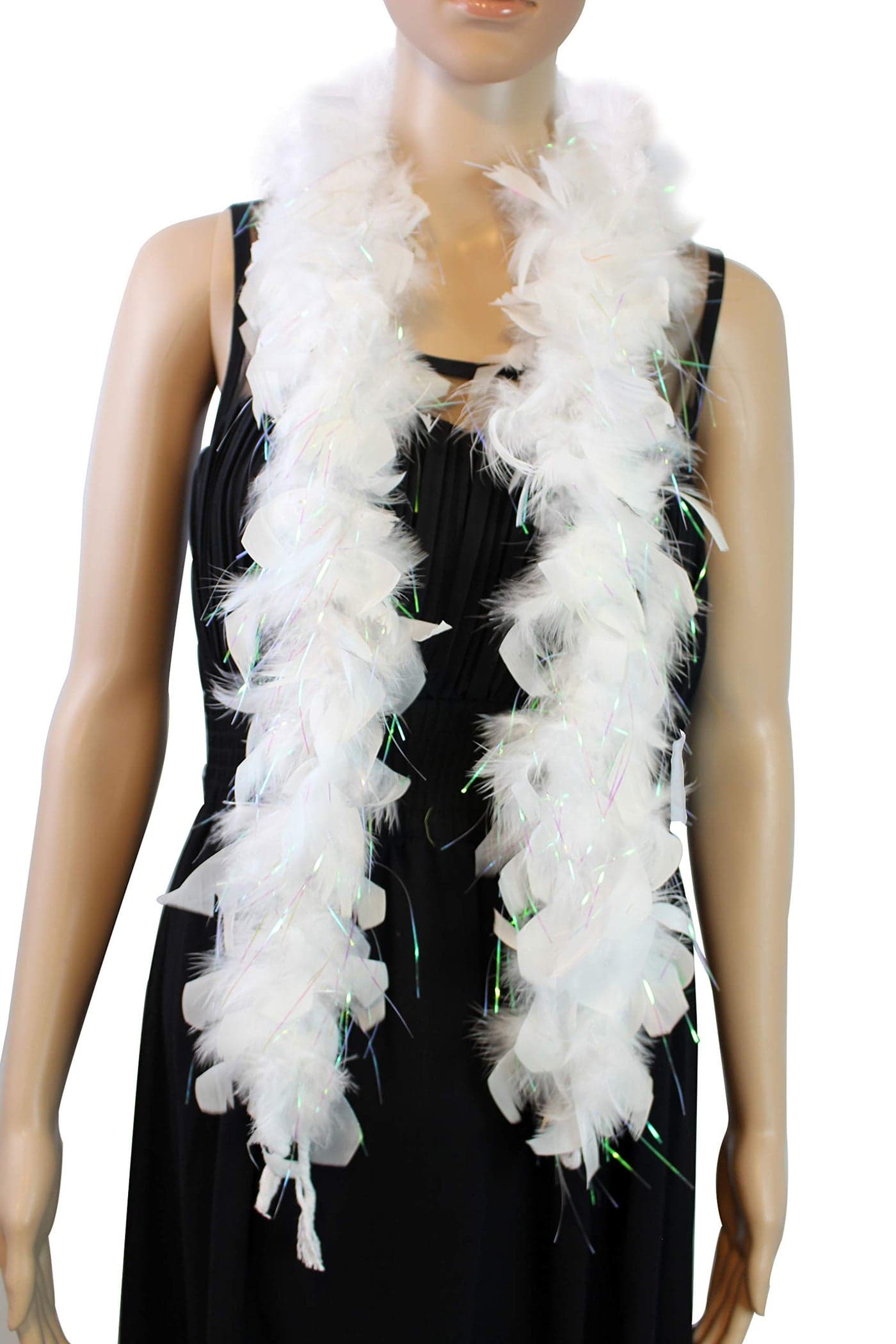 Over 10 Color 25 Gram 4 Feet Long Chandelle Feather Boa Kids Feather Boa Great for Party Wedding Halloween Costume Christmas Tree Decoration White