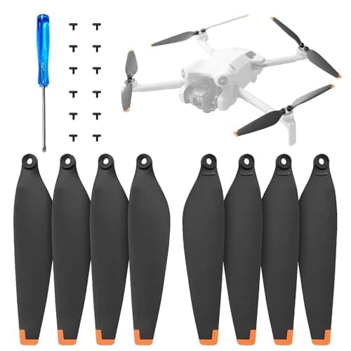 ZORBES® 8Pcs Mini 4 Propeller Blades Replacement for D-JI Mini 4 Pro, Ultral Lightweight Silent Flight Propeller Set with Screwdriver Screws Pack, No Drone