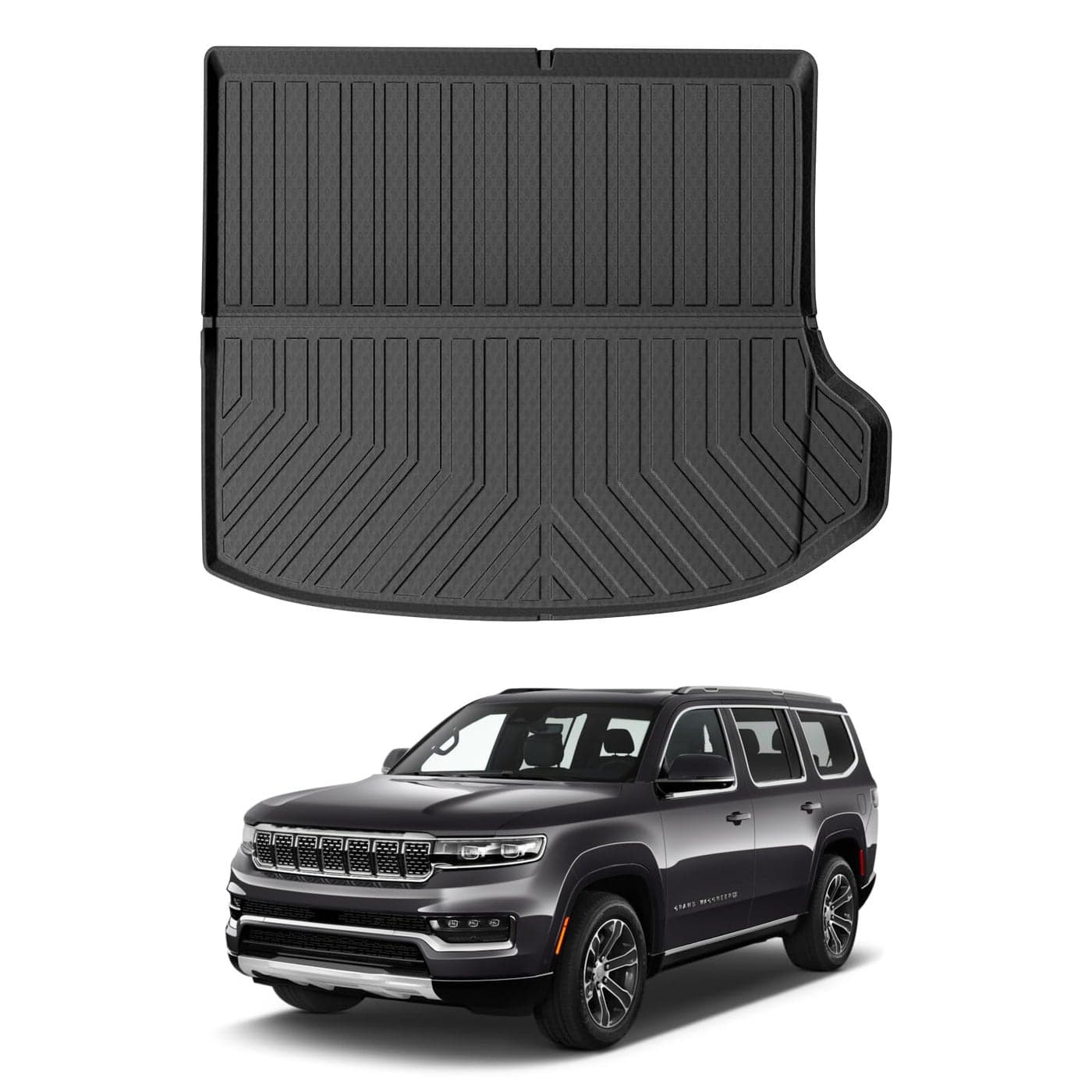 Mixsuper Custom Fit Cargo Liner for New Jeep Grand Cherokee 2026 20252022 Only for 5 Seats All Weather Cargo Mat Rear Trunk Liner Black