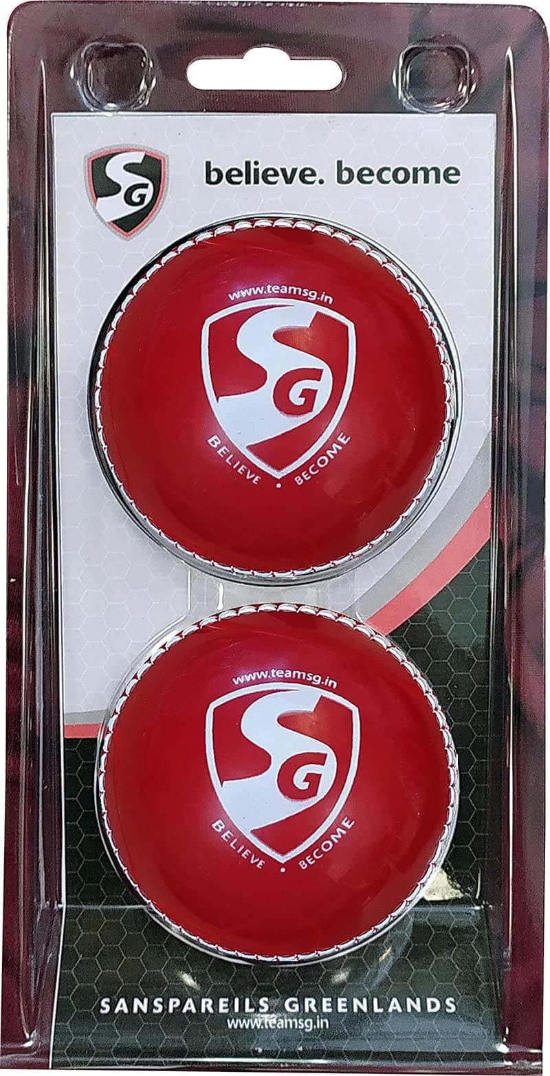 SG Synthetic Cricket Balls SupaSoft (2 Ball Pack),Multicolour