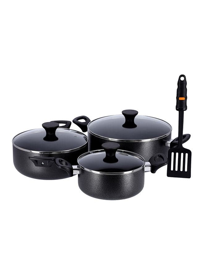 Delcasa 7Pcs Aluminum non stick cookware set Black
