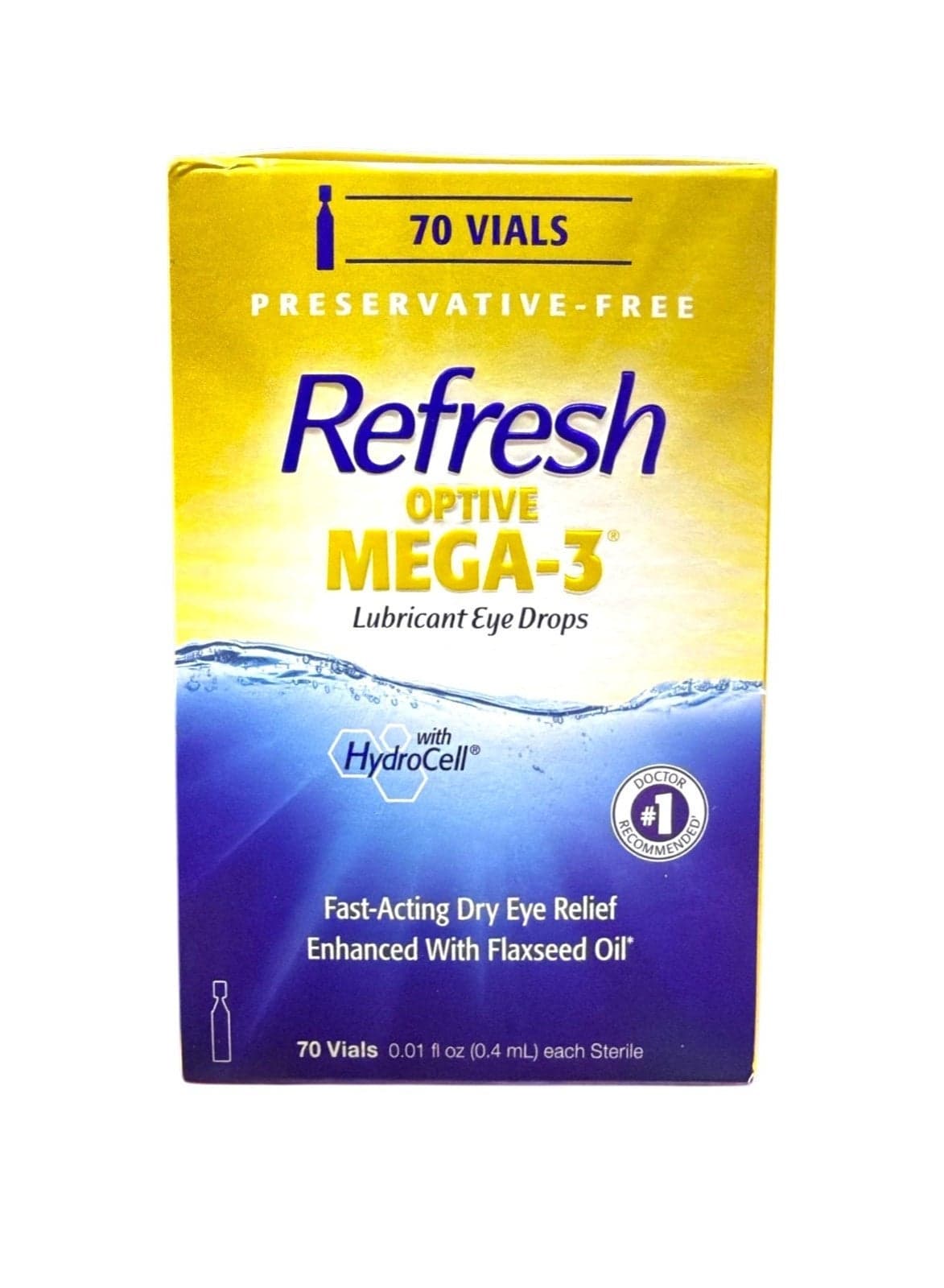Refresh OPTIVE MEGA-3 Lubricant Eye Drops, Preservative-Free, 70 Single-Use Vials