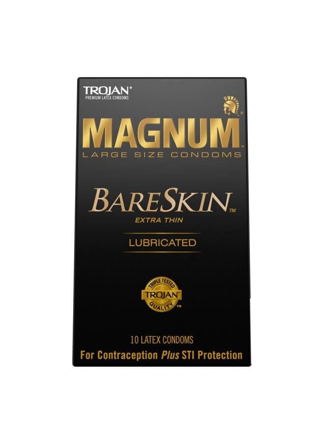 Trojan Magnum Bareskin Large Size Condoms - 10 Count