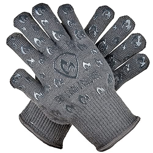 Grill Armor Oven Gloves 932°F Extreme Heat & Cut Resistant Oven Mitts with Fingers for BBQ, Cooking, Grilling, Baking –Accessory for Smoker, Cast Iron, Fire Pit, Camping, Fireplace, Griddle & More