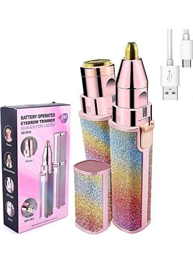 2 In 1 Facial Hair Remover And Eyebrow Trimmer Multicolour
