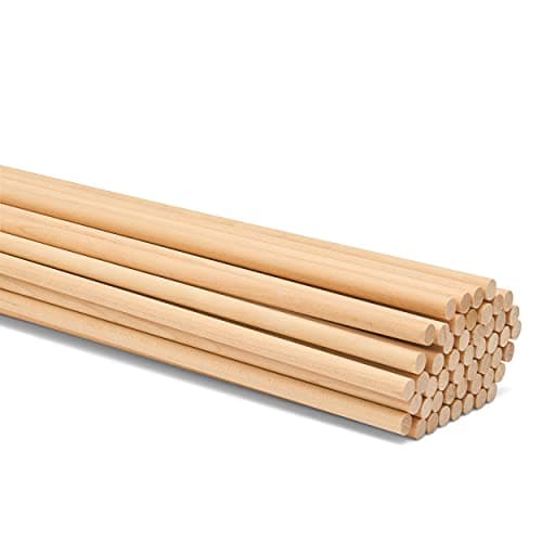Dowel Rods Wood Sticks Wooden Dowel Rods 1/4 x 18 Inch Unfinished Hardwood Sticks for Crafts and DIYers 100 Pieces by Woodpeckers