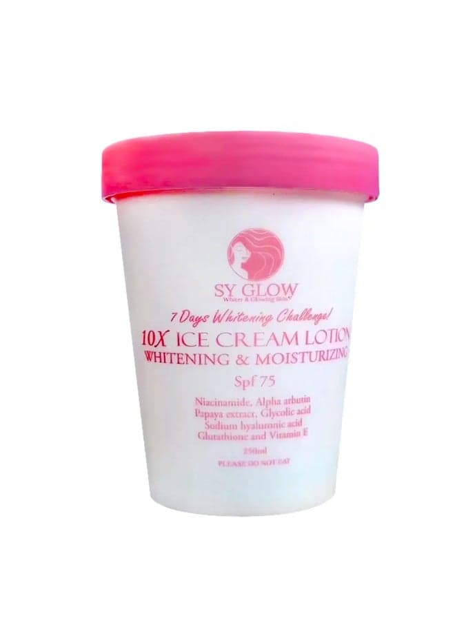 SY Glow Advanced Whitening & Moisturizing Lotion SPF75 for Daily Care An all-in-one body care solution that hydrates, brightens, and helps protect skin from harmful UV rays while maintaining a soft and supple feel.