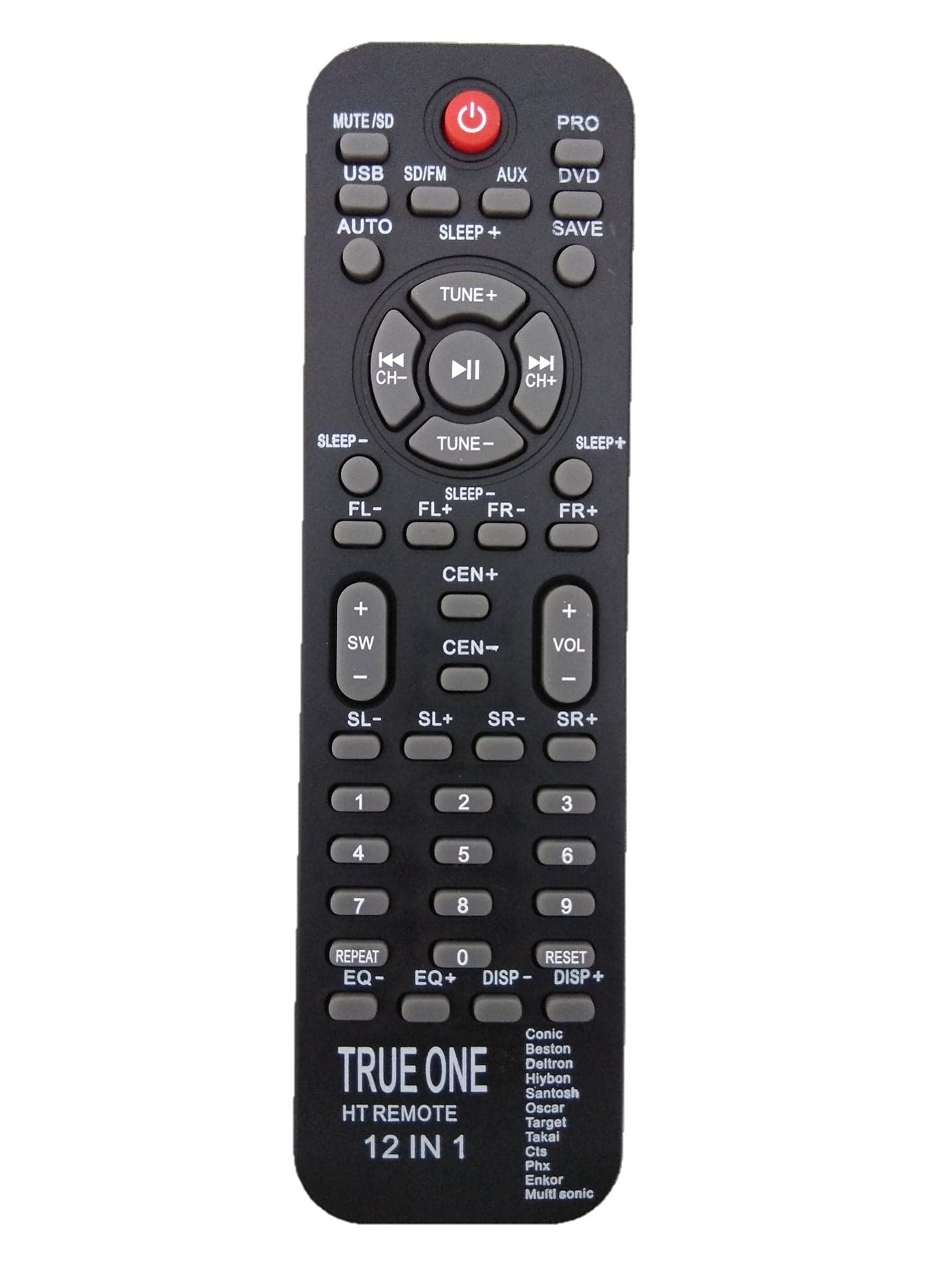 LipiWorld® 12 in 1 True ONE Home Theater System Remote Control Compatible for Enkor Home Theater Remote and Many More