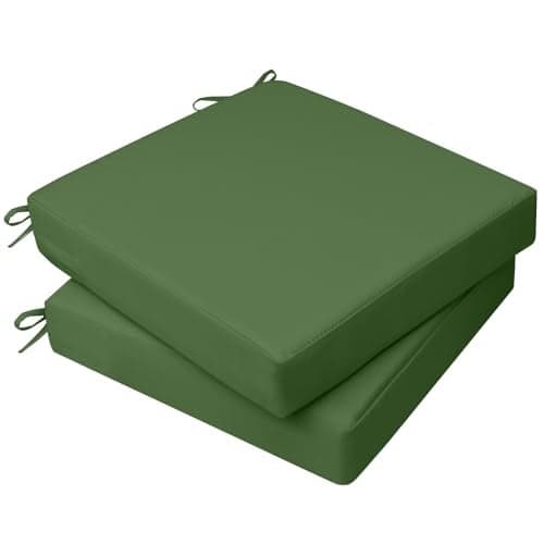 AAAAAcessories Outdoor Seat Cushions for Chairs Waterproof FadeResistant 20 x 20 x 3 Patio Furniture Replacement Cushions Set of 2 Dark Moss Green