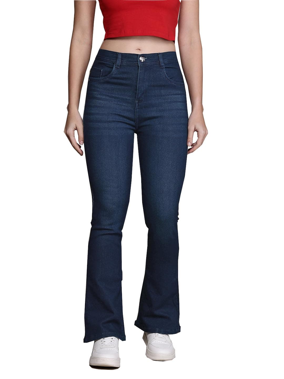 Nifty Women's Denim Stretchable High Waist Bootcut Jeans (1478_PBLU_32_Peacock_Blue_32)