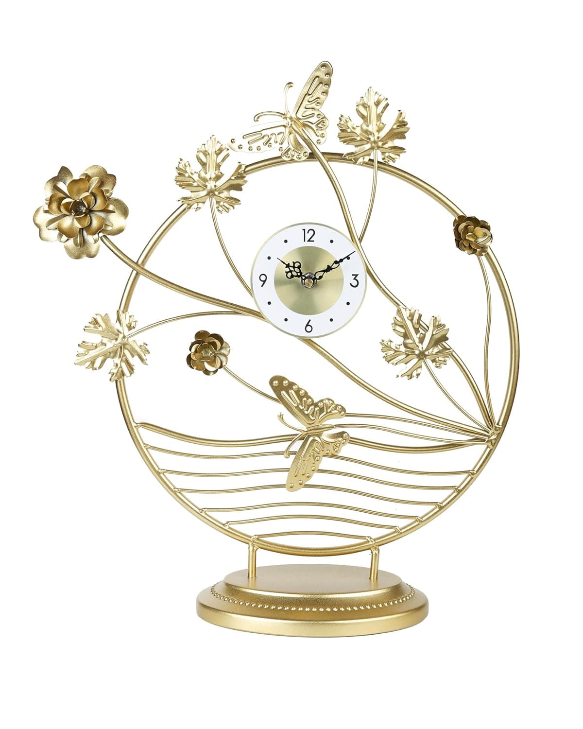 Prakal Table ClockDesk ClocksMetal ClockClassic Mantel Clockfor Living RoomOfficeKitchen Bedside PK09