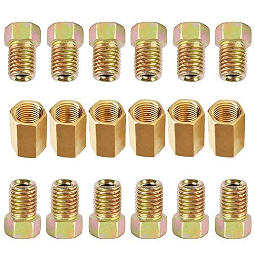 MuHize 316 Brake Line Fittings Premium 18 PCS 38 24 Threads Brake Fittings Assortment for 316 Tube 6 Unions 12 Nuts