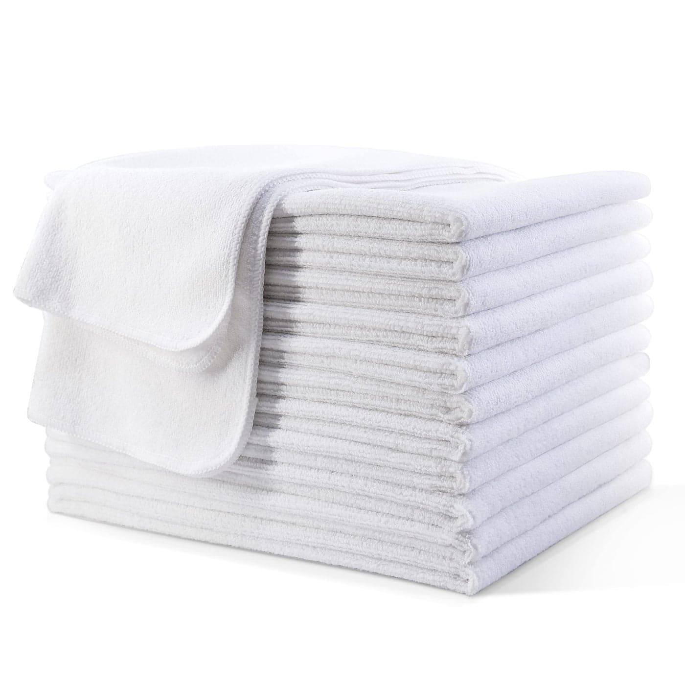 POLYTE Professional Quick Dry Lint Free Microfiber Hair Drying Salon Towel 16 x 29 in 12 Pack White